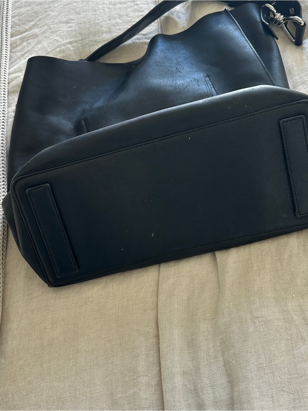 All Saints Black Leather Shoulder Tote - Picture 9 of 13